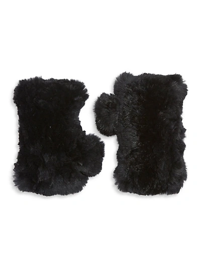 Shop Surell Women's Dyed Rabbit Fur Fingerless Gloves