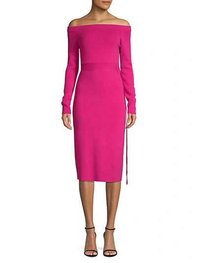 Shop Saks Fifth Avenue Off-the-shoulder Knit Midi Dress