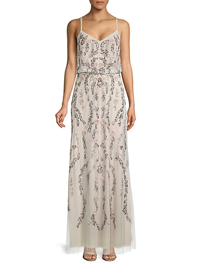 Shop Adrianna Papell Beaded Floral Blouson Gown
