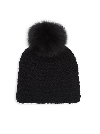 Shop Surell Fox Fur Pom-pom Hat
