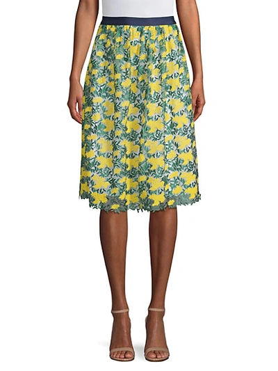 Shop Draper James Embroidered Floral A-line Skirt