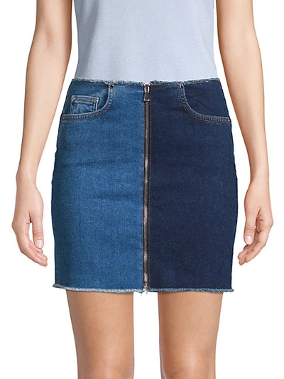Shop Cotton Citizen Mercer Two-tone Zip Mini Skirt