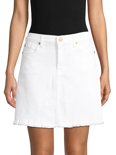 7 For All Mankind Cotton Denim Mini Skirt In Prince St