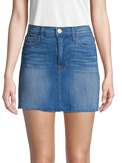 Shop Hudson Raw Edge Mini Denim Skirt