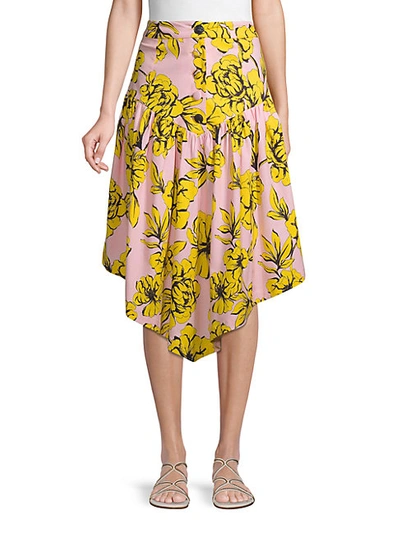 Shop Marissa Webb Floral Stretch Asymmetrical Skirt