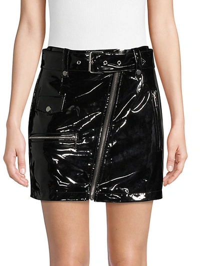 Shop Bagatelle Faux Leather Belted Skirt