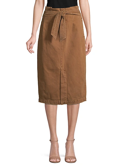 Shop Free People Tie-front Cotton Knee-length Skirt