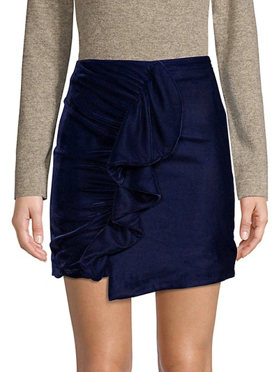Shop Patbo Velvet Ruffled Mini Skirt