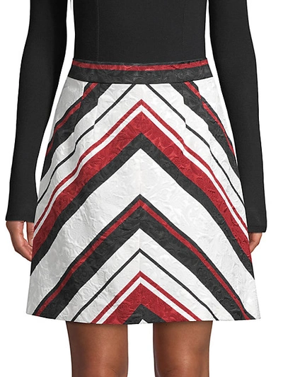 Shop Dolce & Gabbana Chevron-striped A-line Skirt