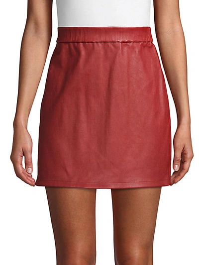 Shop Helmut Lang Stretch Leather Mini Skirt