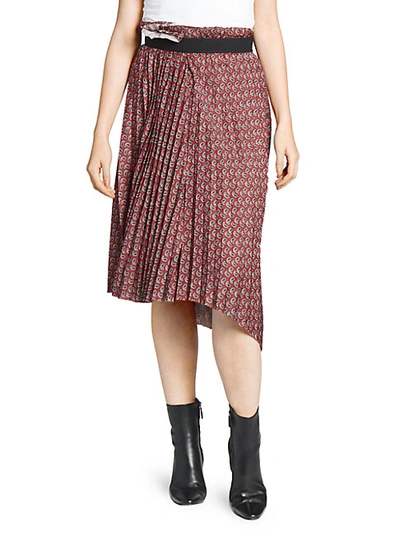 Shop Balenciaga Paisley Pleated Asymmetric Skirt