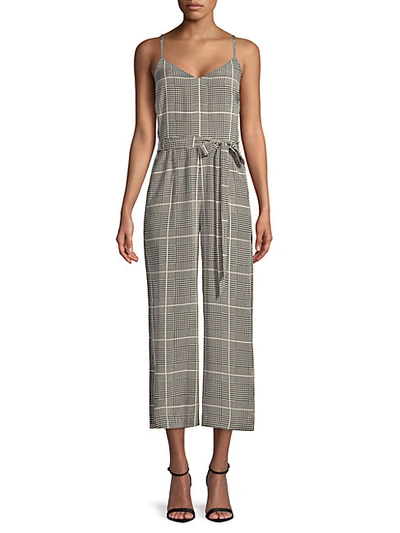 Shop L Agence Jaelyn Silk Houndstooth Jumpsuit