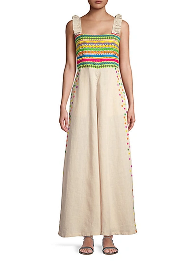 Shop All Things Mochi Elena Embroidered Wide-leg Jumpsuit