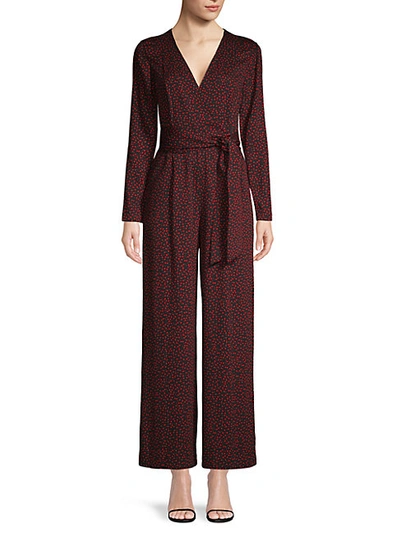 Shop Diane Von Furstenberg Dot-print Wrap Jumpsuit
