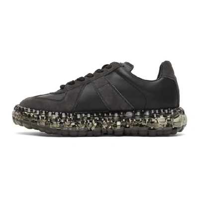 Shop Maison Margiela Black Caviar Replica Sneakers In Black/matt