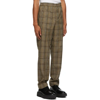 Shop Helmut Lang Beige And Black Wool Plaid Pull-on Trousers In Tbc