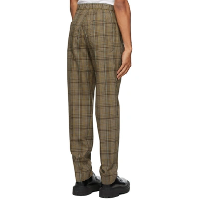 Shop Helmut Lang Beige And Black Wool Plaid Pull-on Trousers In Tbc
