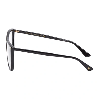 Shop Gucci Black Cat Eye Glasses In 001 Black
