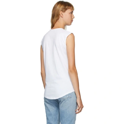 Shop Balmain White 3-button Logo Tank Top In Gab Wh/blk