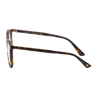 Shop Gucci Tortoiseshell Panto Glasses In 002 Darkhav