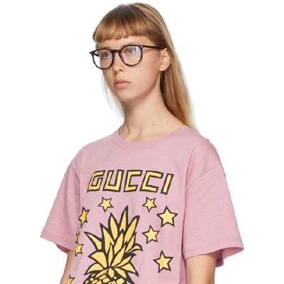 Shop Gucci Tortoiseshell Panto Glasses In 002 Darkhav