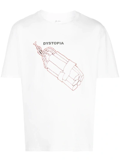 Shop Julien David White Dystopia T-shirt