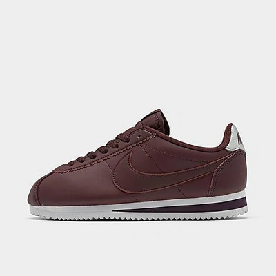 Shop Nike Women's Classic Cortez Leather Casual Shoes In Purple