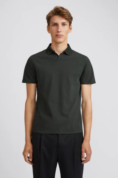 Shop Filippa K Lycra Polo T-shirt In Dark Spruce