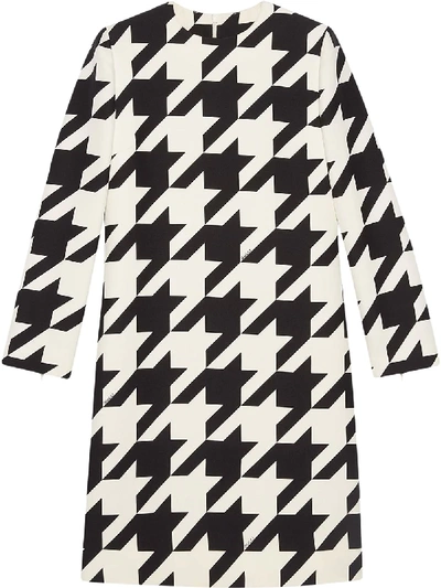 Shop Gucci Houndstooth-print Dress In White