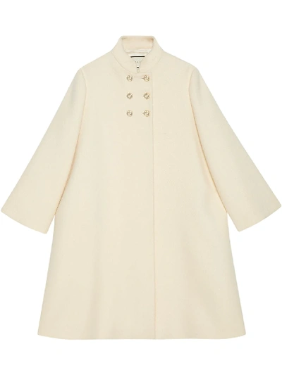 Shop Gucci Shift Mid-length Coat In White