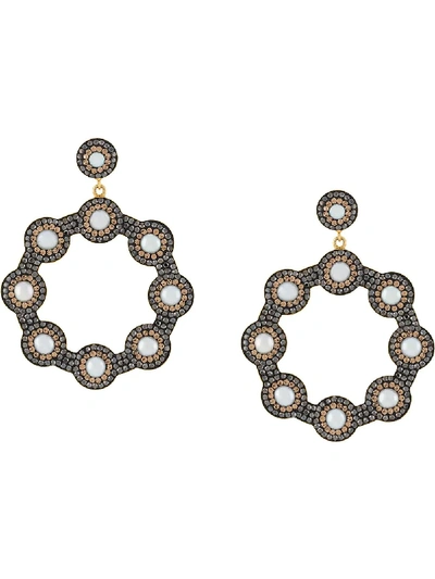 Shop Soru Baroque Pearl Earrings In Grey