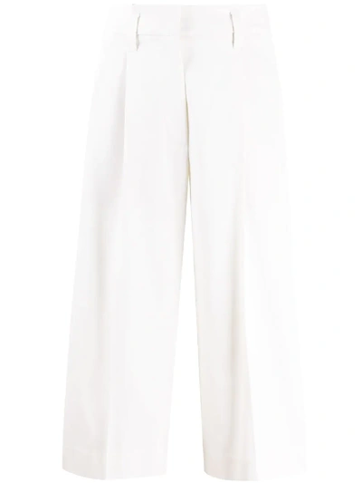 Shop Brunello Cucinelli Straight-leg Darted Culottes In White