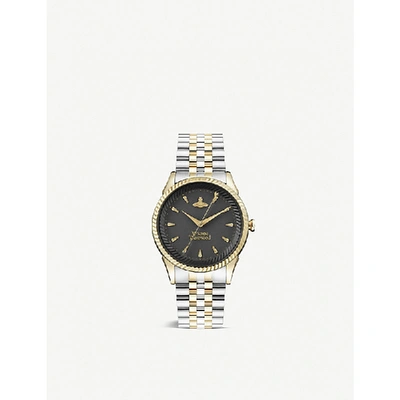 Shop Vivienne Westwood Vv240bkgs Seymour Stainless Steel Watch In Black