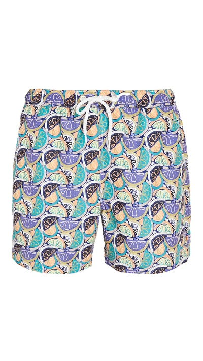 Shop Far Afield Printed Swim Shorts In Fruity