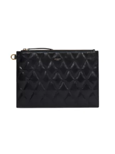 Shop Givenchy Medium Antigona Quilted Leather Pouch In Pearl Grey