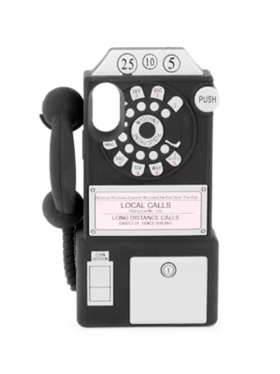Shop Moschino Rotary Pay Phone Iphone X/xs Phone Case In Black