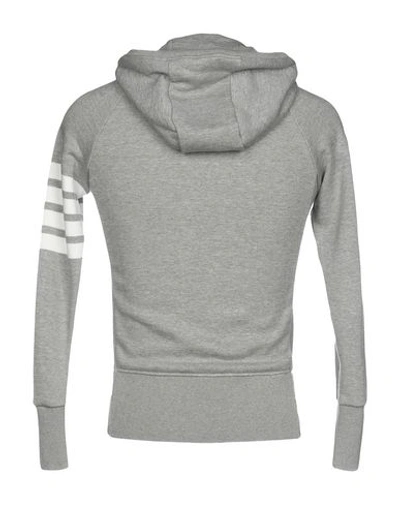 Thom Browne Center-back Stripe Zip-up Hoodie In Grey