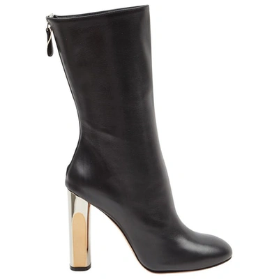 Pre-owned Alexander Mcqueen Black Leather Boots