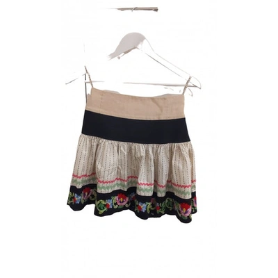 Pre-owned Etro Mini Skirt In Beige