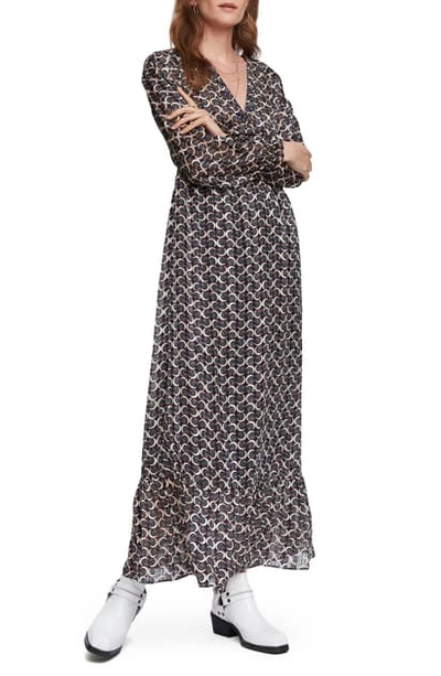 Shop Scotch & Soda Print Long Sleeve Empire Waist Maxi Dress In Combo F