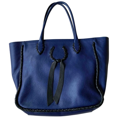 Pre-owned Nina Ricci Blue Leather Handbag