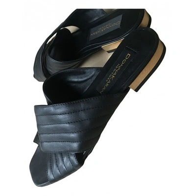 Pre-owned Donna Karan Black Leather Sandals