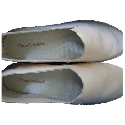 Pre-owned Calvin Klein Leather Trainers In White