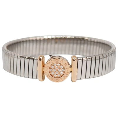 Pre-owned Bvlgari Tubogas Pink Gold And Steel Bracelet