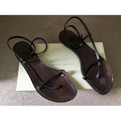 Pre-owned Sigerson Morrison Leather Sandal In Black