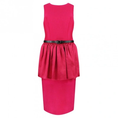 Pre-owned Michael Kors Wool Mid-length Dress In Pink