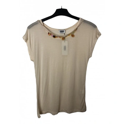 Pre-owned Sonia By Sonia Rykiel Beige Viscose Top