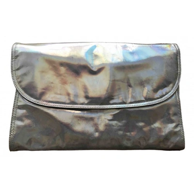 Pre-owned Dries Van Noten Patent Leather Clutch Bag In Metallic