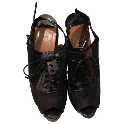 Pre-owned Rodolphe Menudier Leather Sandals In Black