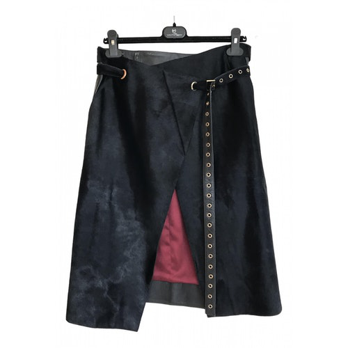 Pre-owned Tommy Hilfiger Pony-style Calfskin Mid-length Skirt In Black |  ModeSens